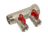Bianchi Коллектор с шаровыми кранами d1" х 2 х 3/4" УР (red/красный) I-45 мм (202C06050A)