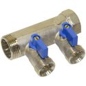 Bianchi Коллектор с шаровыми кранами d1" х 2 х 3/4" НР (blue/синий) I-45 мм (202C06050D)