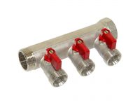 Bianchi Коллектор с шаровыми кранами d1" х 3 х 3/4" УР (red/красный) I-45 мм (203C06050A)