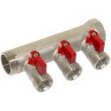Bianchi Коллектор с шаровыми кранами d1" х 3 х 3/4" УР (red/красный) I-45 мм (203C06050A)