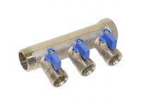 Bianchi Коллектор с шаровыми кранами d1" х 3 х 3/4" УР (blue/синий) I-45 мм (203C06050D)