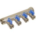 Bianchi Коллектор с шаровыми кранами d1" х 4 х 3/4" НР (blue/синий) I-45 мм (204C06050D)