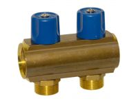 Bianchi Коллектор с вентилями d1" х 2 х 3/4" НР (blue/синий) I-50 мм (232E06050D)