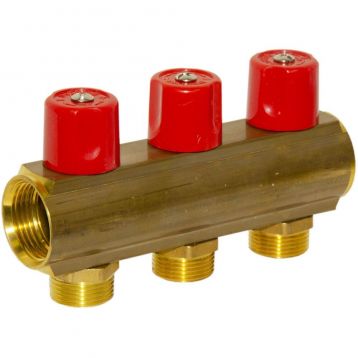 Bianchi Колектор з вентилями d1" х 3 х 3/4"ЗР (red/червоний) I-50 мм (233E06050A)