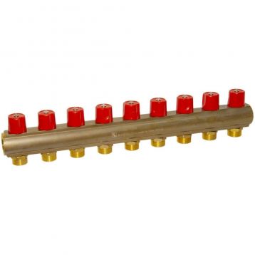 Bianchi Коллектор с вентилями d1" х 9 х 3/4" НР (red/красный) I-50 мм (239E06050A)