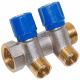 Bianchi Коллектор с вентилями d3/4" х 2 х 1/2" НР хром (blue/синий) I-36 мм (202B05040D)