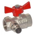 Кран шаровой Bonomi TAMIGI 1/2" ВВ зсо спускником "бабочка" (76170004R)