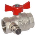 Кран шаровой Bonomi TAMIGI 3/4" ВВ со спускником "бабочка" (76170006R)