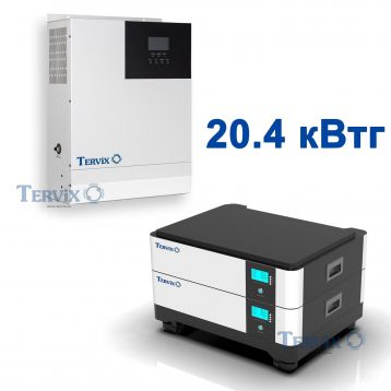 Система автономная. жил. Tervix BANKA 20,4 кВтч – инвертор 5кВ + аккумулятор 51,2В 200 Ач (2 шт) (693542)