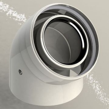 Колено коаксиальный для конденсационных котлов d80/125 mm - 45 ° GROPPALLI S.R.L. (A36106)