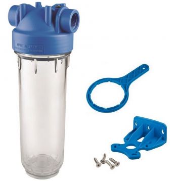 Фильтр-колба Atlas Filtri DP MONO TS (прозрачный) Ø1/4" IN (пластик) 10" 45°C 8 bar KIT (RA1280301)