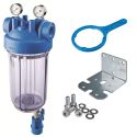 Фильтр-колба Atlas Filtri DP BIG SM TS (прозрачная) Ø1" IN (пластик) 10" 45°C 8,3 bar +2 манометра KIT (ZA1700735)
