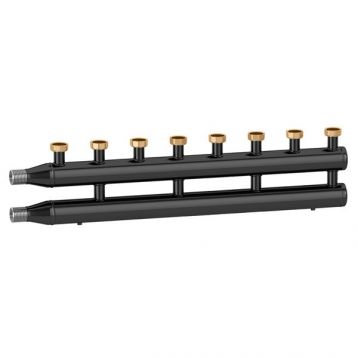 Стальной коллектор Caleffi S.p.a. Ø1 1/2" С x 1 1/2" В (накидные гайки) 4 пары 125 мм 10 bar 5÷110°C (550040)