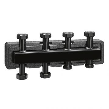 Стальной коллектор в изоляции Caleffi S.p.a. Ø1 1/2" С x 1 1/2" В (накидные гайки) 2+1 пара 125 мм (550221)