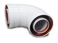 Колено соединительное коаксиальное 90 град. для котла d60/100 AL+FE Мама - Мама (TR.6090M)
