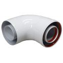 Коаксиальное колено 90 градусов для турбированного газового котла d60/100 FE + FE (TR.6090F)