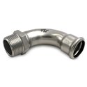Колено нержавеющее RM INOXPRES 186 Ø35 х 1" Н 90° (186100035)