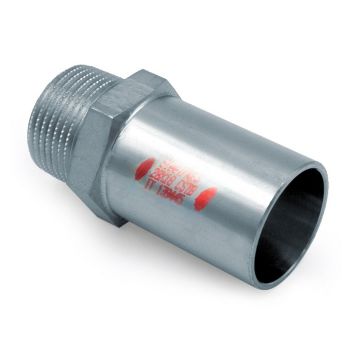 Абзац-переходник стальной STEELPRES® RM 393/M Ø18 х 1/2" Н оцинкованный (отопление) (393102118)