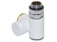 Кран відсікаючий трьохосьовий Carlo Poletti Srl БІЛИЙ в1/2"x3/4" DX (правий) COMBI CORNER (для підключення тену) (V110212EDX)