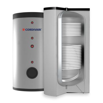 Бойлер 500 л BOLLY® 2 AP (2 збільшених ТО) WB (тверда незйомна ізол.) POLYWARM® Cordivari srl