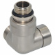 Кран отсекающий трехосный Carlo Poletti Srl BRUSH SILVER Ø1/2" х 24-19 SX (левый) CORNER (V74211JSX)