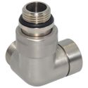 Кран отсекающий трехосный Carlo Poletti Srl BRUSH SILVER Ø1/2" х 24-19 SX (левый) CORNER (V74211JSX)
