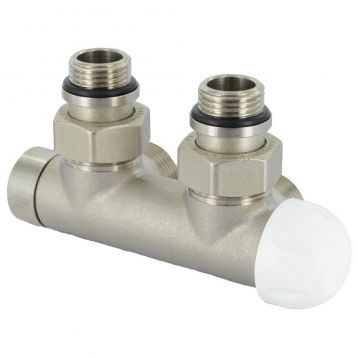 Узел термостатический Carlo Poletti Srl TWIN THERMO НИКЕЛЬ угловой ПРАВЫЙ Ø1/2" С x 3/4" EK 50 мм (V37110QSB / V37112QSB)