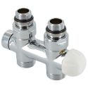 Термостатический узел Carlo Poletti Srl TWIN THERMO ХРОМ прямой Ø1/2" С x 3/4" EK 50 мм (V37510BSB)