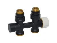 Вузел термостатичний Carlo Poletti Srl FIRST PIASTRE BLACK MATTE прямий Ø1/2" З x 3/4" EK 50 мм (V137512EFS9005OSX)
