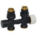 Термостатический узел Carlo Poletti Srl FIRST PIASTRE BLACK MATTE прямой Ø1/2" С x 3/4" EK 50 мм (V137512EFS9005OSX)