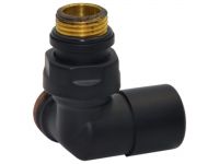 Кран відсікаючий трьохосьовий Carlo Poletti Srl BLACK MATTE Ø1/2" х 24-19 SX (лівий) FIRST CORNER (V174211EFS9005OSX)