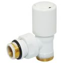 Кран радиаторный угловой Carlo Poletti Srl БЕЛЫЙ корпус+штуцер Ø1/2" х 24-19 FIRST (V140111EF)