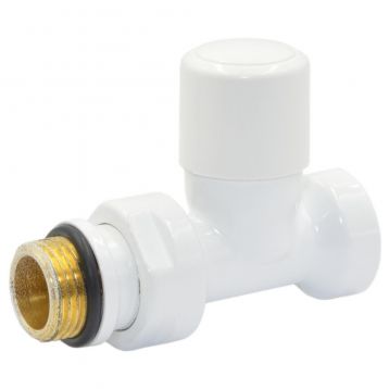 Кран отсекающий прямой Carlo Poletti Srl БЕЛЫЙ корпус+штуцер Ø1/2" FIRST (V140810EF)