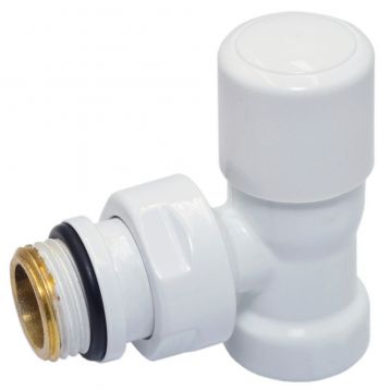 Кран отсекающий угловой Carlo Poletti Srl БЕЛЫЙ корпус+штуцер Ø1/2" FIRST (V140410EF)
