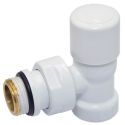 Кран отсекающий угловой Carlo Poletti Srl БЕЛЫЙ корпус+штуцер Ø1/2" FIRST (V140410EF)