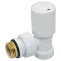 Кран радіаторний кутовий Carlo Poletti Srl БІЛИЙ корпус+штуцер Ø1/2" FIRST (V140310EF)