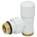 Кран отсекающий угловой Carlo Poletti Srl БЕЛЫЙ корпус+штуцер Ø1/2" х 24-19 FIRST (V140211EF)