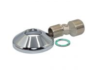 F216CR002 Ексцентрик 10 мм з розеткою (хром) до змішувача Ø1/2" x 3/4" Н50 мм ЗЗ FP Pattaroni