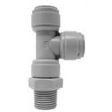 Тройник CDC Fluidtech Europe S.r.l. Ø3/8" (трубка) х Ø3/8" (трубка) х Ø1/4" НР Polyacetal (HRST3/8-N02G)