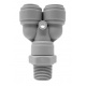 Трійник Y подібний Ø3/8" (трубка) х Ø1/4"ЗР х Ø3/8" (трубка) Polyacetal (HRWT3/8-N02G)
