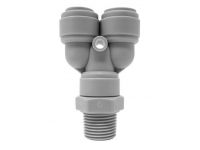 Трійник Y подібний Ø3/8" (трубка) х Ø1/4"ЗР х Ø3/8" (трубка) Polyacetal (HRWT3/8-N02G)