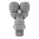 Тройник Y подобен CDC Fluidtech Europe S.r.l. Ø3/8" (трубка) х Ø1/4" НР х Ø3/8" (трубка) Polyacetal (HRWT3/8-N02G)
