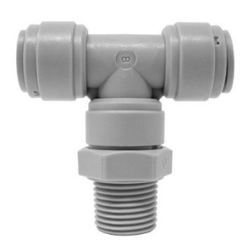 Трійник CDC Fluidtech Europe S.r.l. Ø1/4" (трубка) х Ø1/8" НР х Ø1/4" (трубка) Polyacetal (HRPT1/4-N01G) - 1