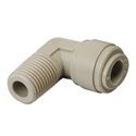 Колено в комплекте со скобой CDC Fluidtech Europe S.r.l. Ø1/4" (трубка) х Ø1/4" НР Polyacetal (HPL1/4-N02G+HCP06-1/4)