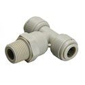 Тройник в комплекте со скобой CDC Fluidtech Europe S.r.l. Ø3/8" (трубка) х Ø3/8" НР х Ø3/8" (трубка) Polyacetal (HRPT3/8-N03G+HC