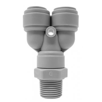 Трійник Y подібний в комплект зі скобою CDC Fluidtech Europe S.r.l. Ø1/4" (трубка) х Ø1/4" НР х Ø1/4" (трубка) Polyacetal (HRWT1