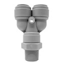Трійник Y подібний в комплект зі скобою CDC Fluidtech Europe S.r.l. Ø1/4" (трубка) х Ø1/4" НР х Ø1/4" (трубка) Polyacetal (HRWT1/