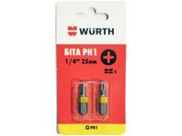 Бита WURTH PH1-1/4-L25 мм в блистере (2 шт) (0614176274902)