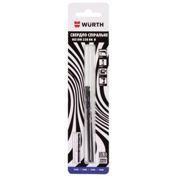 Сверло спиральное по металлу WURTH HSS DIN338 8,0 мм ZEBRA (0624000800901)