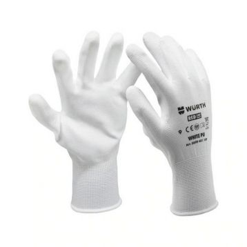 Перчатки защитные WURTH White PU, пара, размер 7 (0899401107)
